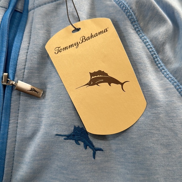 Mens size small Tommy bahama 1/4 zip pullover sweater light blue NWT lightweight - Picture 4 of 8